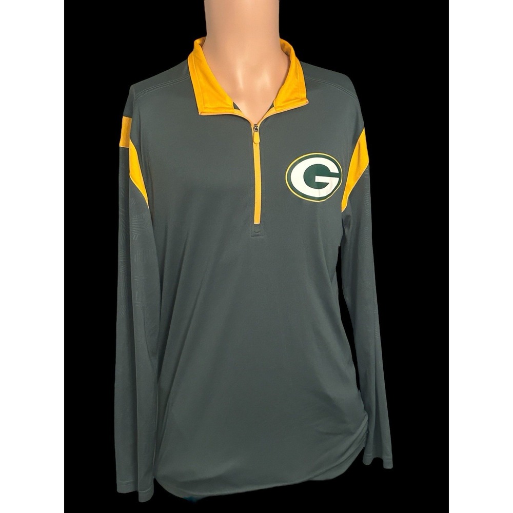 Green Bay Packers Fanatics Pullover Men's Medium Green And Gold 1/4 Zip Shirt